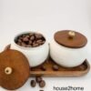 Ceramic Coated Metal Jar Air tight with wooden lid Dry Fruit Jar Chocolate Box Gift Box house2home h2h house 2 home