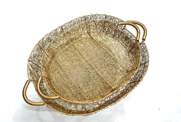 Metal Wire Hamper Basket Gift Packing Wire Mesh Gold Basket Set House 2 home