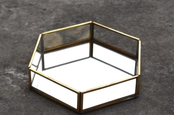 Brass Terrarium Glass Mirror Tray Gift Chocolate Tray House2home h2h