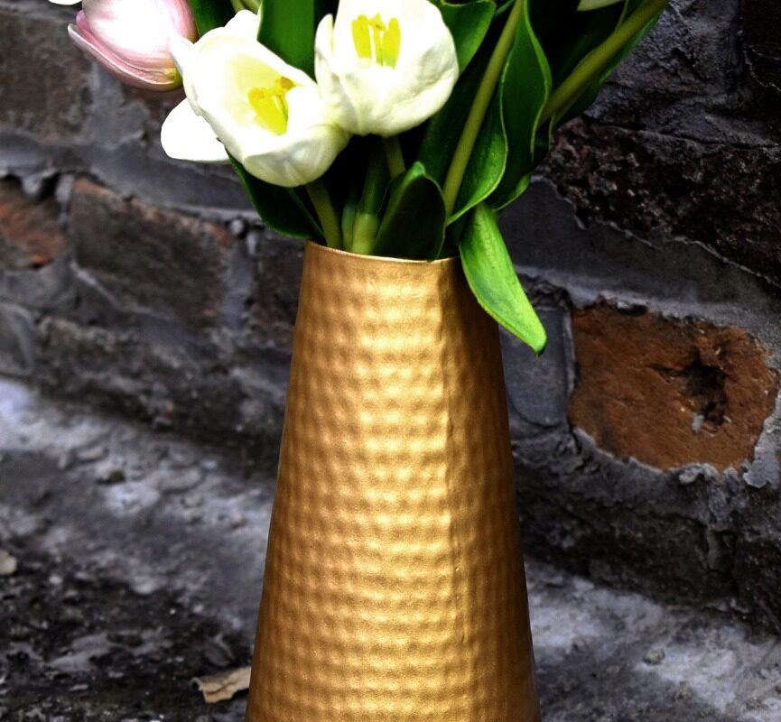 Hammered Flower Pot, Vase, Golden Vase, Planter, Decorative, Accent, House2home, h2h, Small Vase. Table Decorative, Home Decor, Decoration, house2home, h2h