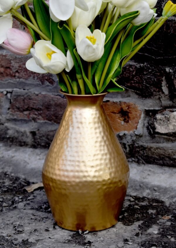 Hammered Flower Pot, Vase, Golden Vase, Planter, Decorative, Accent, House2home, h2h, Small Vase. Table Decorative, Home Decor, Decoration, house2home, h2h, pear flower pot,