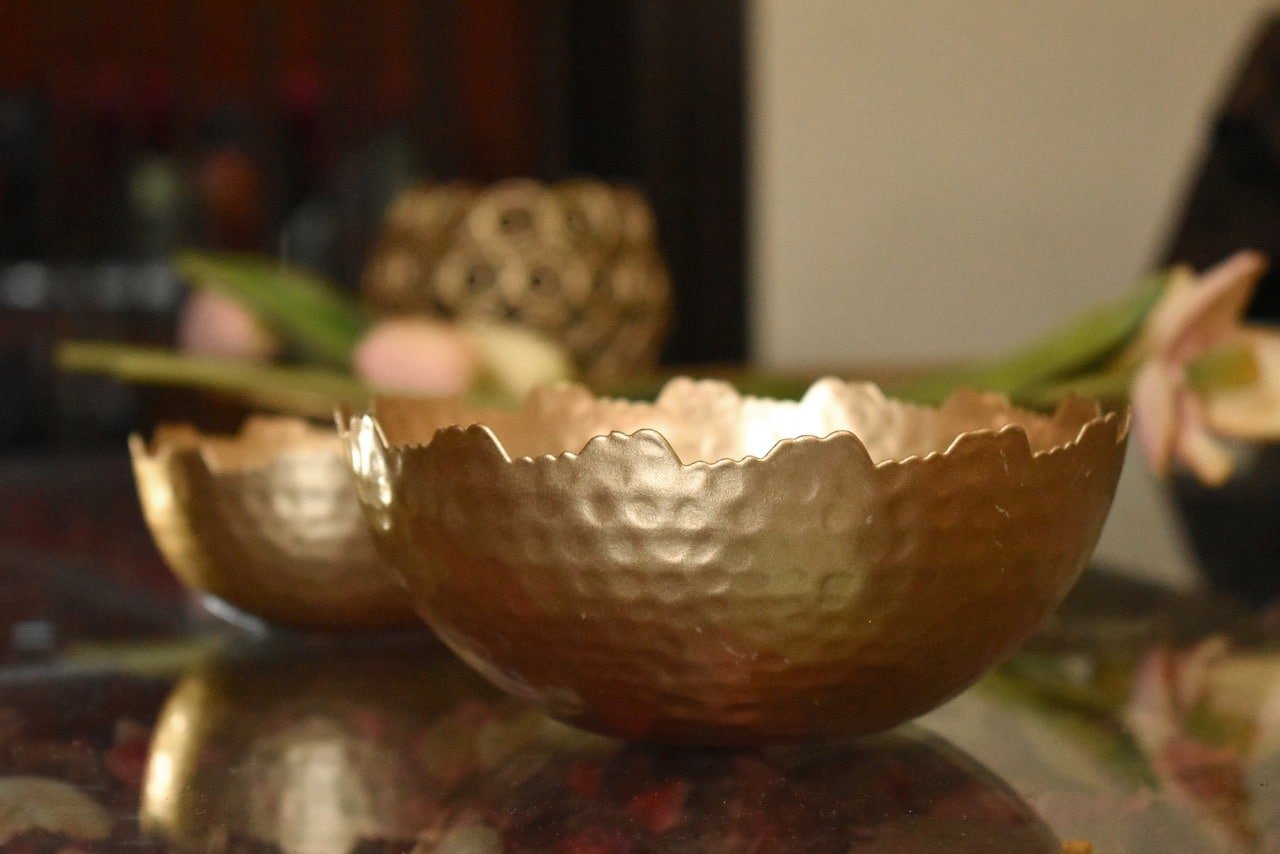 Hammered Decorative Bowl / Candle Holder – 6×3 inches - House2home-h2h  Manufacture Metal Wood & Glass handicrafts, Moradabad, India