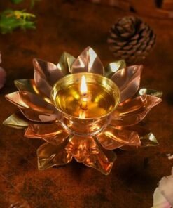 Lotus Diya, Lotus, Candle Holder, House2home, h2h, Flower Candle Holder Diya, Table Decor, Modern, Lotus Diya, Diwali Décor, Gift, Return Gift, Brass Copper Diya, Akhand Diya, Deepak