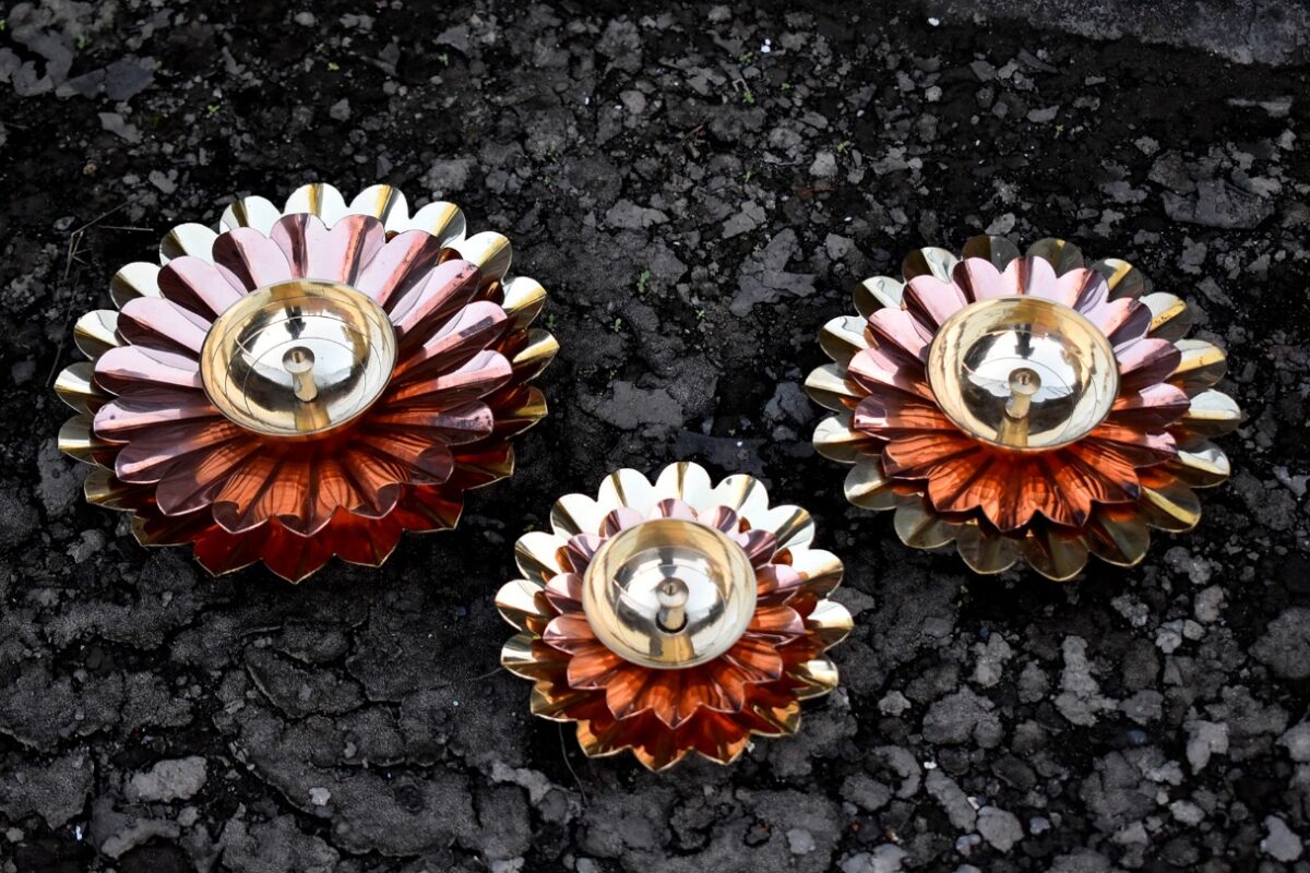 Lotus Diya, Lotus, Candle Holder, House2home, h2h, Flower Candle Holder Diya, Table Decor, Modern, Lotus Diya, Diwali Décor, Gift, Return Gift, Brass Copper Diya, Akhand Diya, Deepak