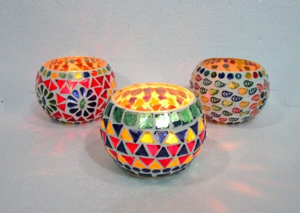 Mosaic Candle Holder, Glass Candle Holder, Votive Holder, T-Light Holder, Decorative, Plant Holder, Vase, Pot, House2home, h2h, Diwali Decoration, Gift, House warming, Christmas Gift, Home Decor