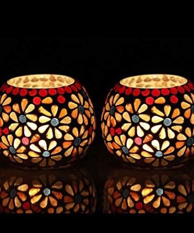 Mosaic Candle Holder, Glass Candle Holder, Votive Holder, T-Light Holder, Decorative, Plant Holder, Vase, Pot, House2home, h2h, Diwali Decoration, Gift, House warming, Christmas Gift, Home Deco