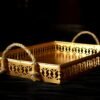Metal hamper Basket, Gold Tray, Gift Tray, Gift Basket, Hamper Pack, Tray, Diwali Gift, Serving Tray, Metal, Jute, House2home, h2h