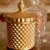 Crystal Glass Jar, Chocolate Packing, Dry Fruit Packing, Gift Box, house2home, h2h, Pen Stand, Planter, Candle Holder, Home Decor, Candy Jar, Candle Holder, Glass jar, Crystal Jar, Candle Holder with lid, Wax Jar, Gift Box, Hamper Packing, Seasonal Gifting, Diwali Gift, Hamper, Gold Jar