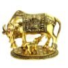 Kamdhenu Cow With Calf Idol-Antique Gold Finish - Image 9