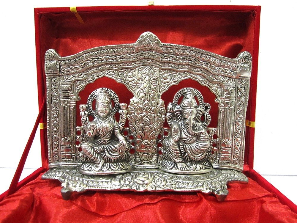 INTERNATIONAL GIFT Silver Laxmi Ganesh God Idol 18 Cm With Velvet Box  Packing Showpiece, Decoration, Home Decor Items Decorative Showpiece - 14  cm Price in India - Buy INTERNATIONAL GIFT Silver Laxmi
