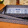 MDF Rectangle tray set (7 mm)- S/M/L Sizes - Epoxy Coated (Geometric Persian Blue) 9 Chocolate Packing, Coasters, Coated trays, Colored Wooden Trays, Cutlery Stand, Dining table, Diwali Gift, Drawer, dry fruit box, Dry Fruit Packing, Eco friendly, epoxy, Epoxy Coated, food safe, Gift box, h2h, Hamper Basket, Hamper Pack, Hamper Packing, Holiday Basket, home decor, House 2 home, house warming, House2home, Jar Set, MDF Cutlery Stand, MDF Drawer, MDF Meena Trays, MDF Printed Trays, MDF tray Manufacturers, MDF Tray Sets, MDF Trays, Meena Coated Trays, Meena Trays, Napkin Holder, Packing, Party, Platter, Printed, printed boxes, Printed Tray, Printed Tray Sets, printed trays, Raisin, Return Gift, Serving Platter, serving tray, set, snack platter, Snack Serving Stand, Square hamper Basket, tissue Holder, tray, Tray Sets, trousseau packing, water proof tray, water repellant, water Repellent finish, Wedding Gift, wood, wooden, wooden cake stand, Wooden Platter, Wooden tray, Wooden Tray Set, Seasonal Gift, MDF Tray Manufacturer, house2home, Best Price & Quality