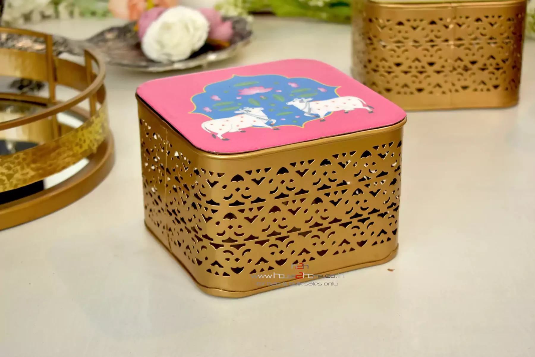 Pichwai Printed Gift Box With Lid 6x4 Inches - House2home-h2h Gifts ...