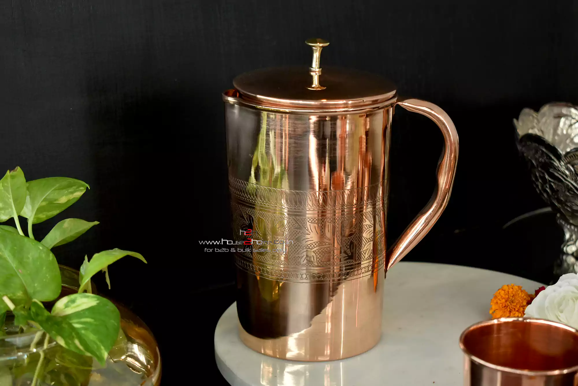A stunning copper vessel set perfectly suited for Diwali festive hampers and auspicious Dhanteras metal gifting.
