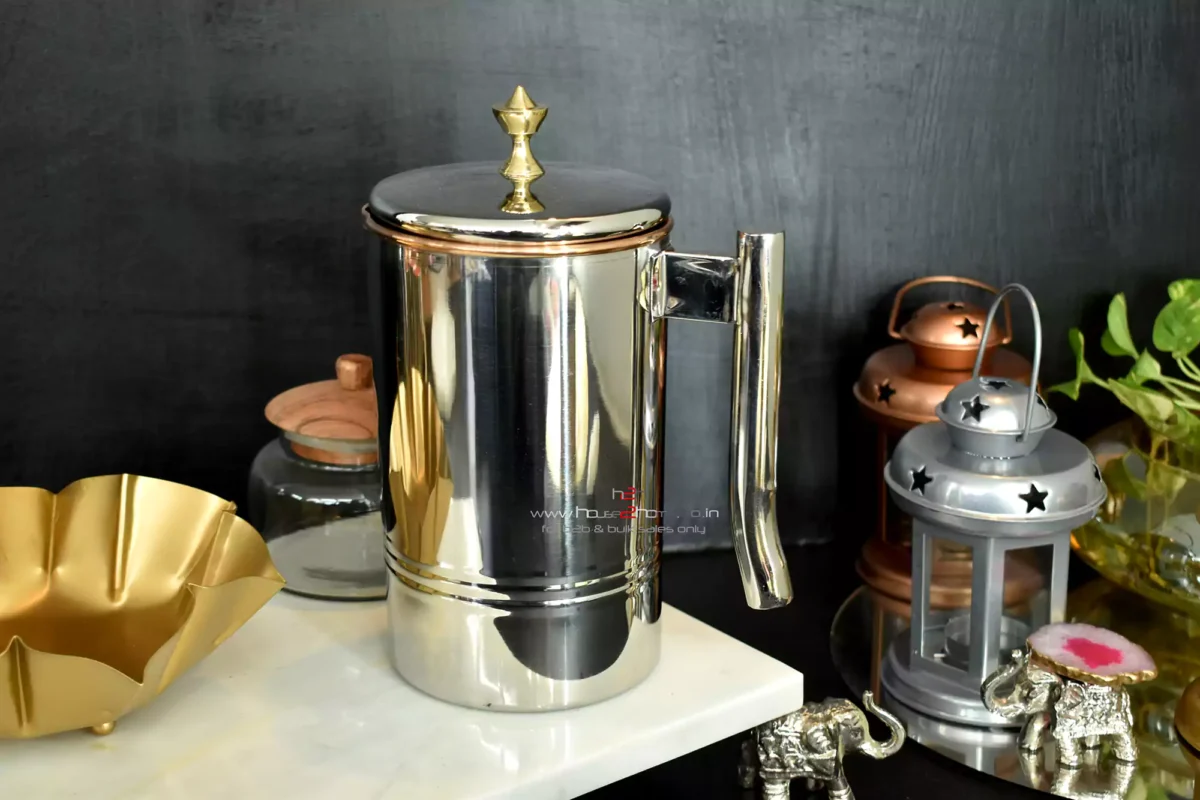 This sophisticated water pitcher makes a practical and elegant return gift for wedding shaadi ceremonies.