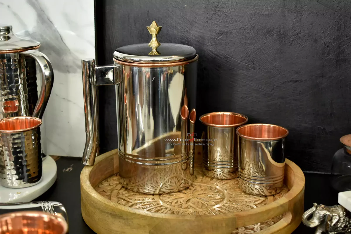 A polished beverage set perfect for enhancing Diwali festive hampers and auspicious Dhanteras gift collections.