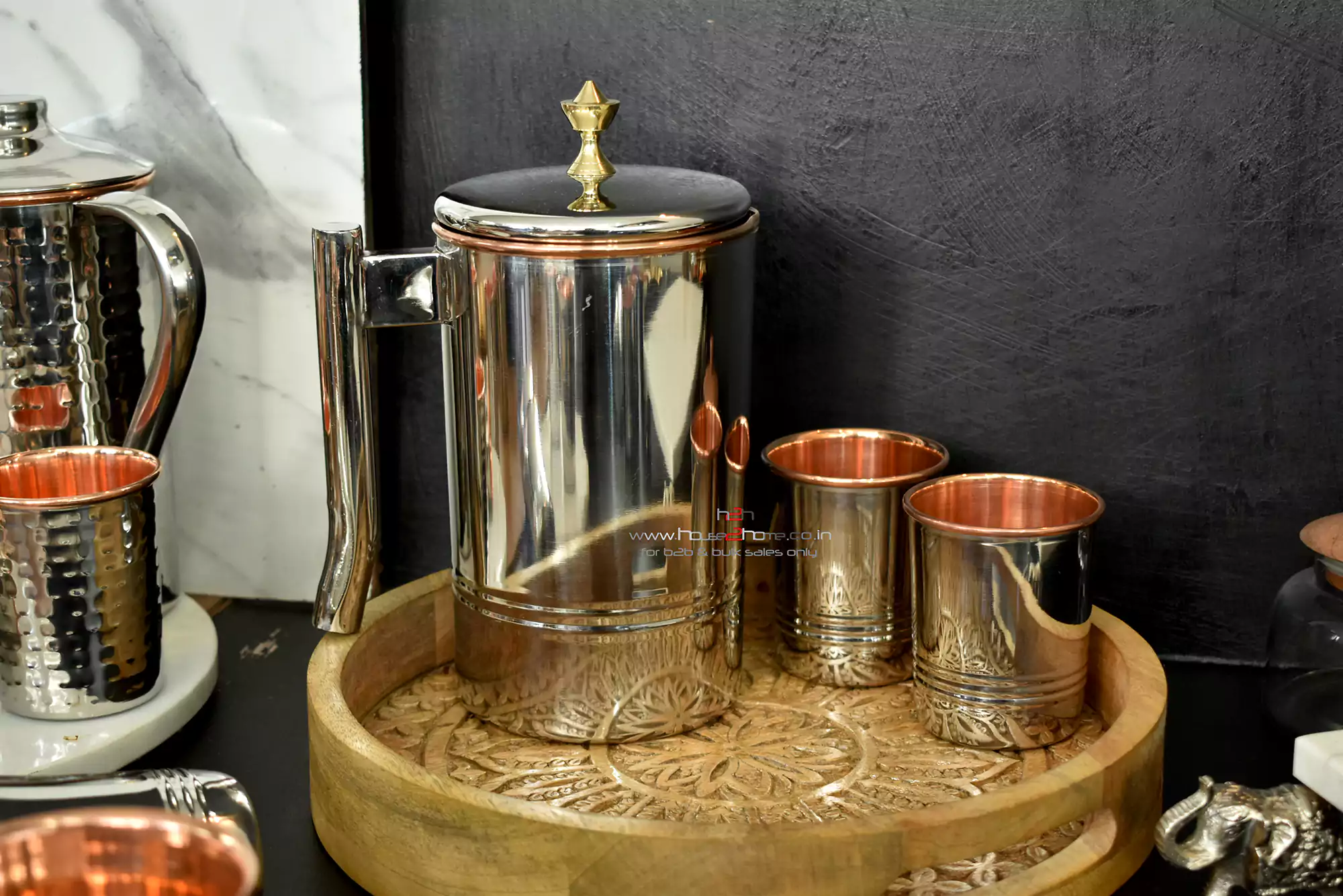 A polished beverage set perfect for enhancing Diwali festive hampers and auspicious Dhanteras gift collections.