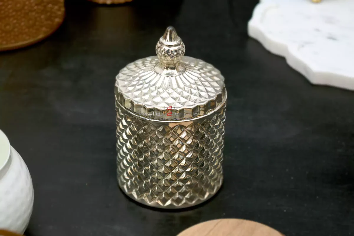 Glass jar with wooden lid, Decorative glass jar, Wooden lid jar, Glass storage jar, Glass jar with metal knob, Wooden lid storage jar, Glass jar with metal decoration, Decorative storage jar, Glass jar with knob, Glass jar with seal, Decorative glass container, Wooden lid storage jar, Glass container with wooden lid, Metal knob jar, Wooden jar, Glass kitchen storage, Decorative kitchen jar, Glass jar with wooden top, Wooden and glass jar, Metal knob storage jar, Food storage jar, Glass jar with decorative knob, Glass jar for home decor, Decorative glass jar with knob, Glass Jar, Gift jar, Hamper Jar, Return Gift, Dry Fruit Jar, Candy Jar, Wedding Gift, Gift Hamper, Jar Manufacturer, House2Home, H2H, Glass container sets, Glass jar manufacturer, Anniversary Gifts, Baby announcement gift, Baby announcement gift box, Baby Shower, Best Moradabad manufacturer, Box manufacturer, Candle Jar, Candy Box, Chocolate box, Chocolate Packing, Clear glass jar, Clear jar, Coffee Jar, Container, Copper Jar, Diwali Gift, Diwali hamper, Dry fruit box, Dry fruit jars, Dry fruit pack, Dry Fruit Packing, Food Safe Jar, Gift Basket, Gift box, Gift Box Manufacturer, Gift Set, Glass Box, Glass container, Golden, Hamper Basket, Hamper Box, Hamper Box Manufacturer, Hamper Pack, Handmade, Handicrafts Manufacturer, Hexagonal, House 2 Home, Housewarming gifts, Jar with wooden lid, Kids gift box, Kids hamper box, Kitchen jar, Large Box, Large Jar, Made in India, Matki, Metal box manufacturer, Metal container, Metal Gifts Manufacturer, Metal Handi, Metal Handicrafts Manufacturer, Metal Jar, Modern Jar, Packing, Seasonal Gift, Square hamper Basket, Storage Jar, Sugar jar, Sweet box, Tea coffee jar, Tea Sugar Jar, Textured Jar, Trousseau packing, Antique Silver Jar, Heavy Glass Jar, Decorative Silver Glass Jar, Vintage Glass Jar, Silver Finish Glass Jar, Classic Glass Jar with Wooden Lid, Metallic Look Glass Jar, Royal Look Glass Jar, Premium Glass Storage Jar, Candy Jar, Dry Fruit Jar, Gift Jar, Gift Box, Hamper Jar, Hamper Gift Box, Silver Jar, Jar With Lid, Chocolate Jar, Gift Hamper Jars, Silver Coated Jars, Diwali Hampers, House2home, h2h, glass jars, Silver Glass Jars, Silver Coated Jars