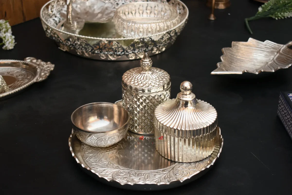 Round Metal Platter, German Silver Round Platter, Silver Coated Round Tray, Round Serving Tray, Dry Fruit Platter, Snack Serving Platter, 4 Bowl Serving Tray, Silver Gift Tray, Round Gift Platter, Hamper Gift Tray, Round Metal Gift Tray, Round Tray for Serving, Round Dry Fruit Tray, Round Tray for Sweets, Round Tray for Chocolates, Round Tray for Gifting, Wedding Round Tray, Silver Coated Serving Platter, Decorative Round Metal Tray, Festive Round Tray, Round Trousseau Platter, Traditional Round Gift Tray, Round Shagun Tray, Housewarming Round Tray, Anniversary Round Tray, Elegant Round Serving Tray, Round Jar Tray, 4 Bowl Tray Gift Set, Round Tray Set for Gifting, Engagement Round Gift Tray, Round Hamper Base, Stylish Round Tray, Decorative Round Gift Tray, Round Pooja Tray, Round Diwali Gift Tray, Round Silver Plated Tray, German Silver Gift Platter, Round Silverware Platter, Round Tray for Dry Fruits, Handicraft Round Tray, Round Tray with Silver Finish, Custom Round Hamper Tray, Moradabad Round Tray, Round Wedding Gift Tray, German Silver Round Hamper, Round Metal Platter for Wedding, Round Tray with Bowls, Premium Round Tray Set, Artistic Round Tray, Handcrafted Round Platter, Round Metal Plate for Snacks, House2Home Round Tray, h2h Gift Tray, Round Gifting Tray, Designer Round Tray for Gifts, Round Tray with Handle, Round Table Decor Platter, Round Tray for Return Gifts, Classic Round Gift Tray, Indian Wedding Round Platter, German Silver Wedding Tray, Round Engagement Platter, Traditional Indian Round Tray, Bridal Round Gift Tray, Round Diwali Platter, Round Tray for 4 Bowls, Serving Plate Round, German Silver Round Plate, Luxury Round Tray Gift, Round Tray for Festive Decor, Round Tray for Chocolates and Bowls, Decorative Table Round Tray, Metal Round Tray Manufacturer, Unique Round Return Gift, Round Metal Tray for Home Decor, Silver Round Snack Tray, Oval to Round Tray Replacement, Modern Round Tray, Center Table Round Tray