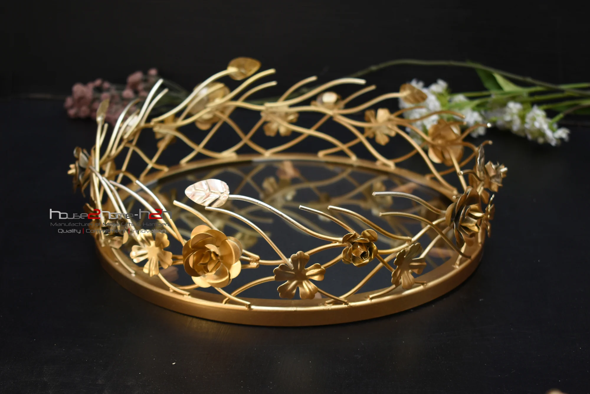 A sophisticated, high-end decorative tray that makes a distinguished gift for corporate associates and clients.