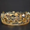 his golden floral tray is perfect for showcasing sweets and festive offerings during Diwali and Dhanteras collections.