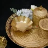 Blossom Round Carved Tray - Gold 12x2.5 inches 9 Blossom Round Carved Tray - Gold 12x2.5 inches