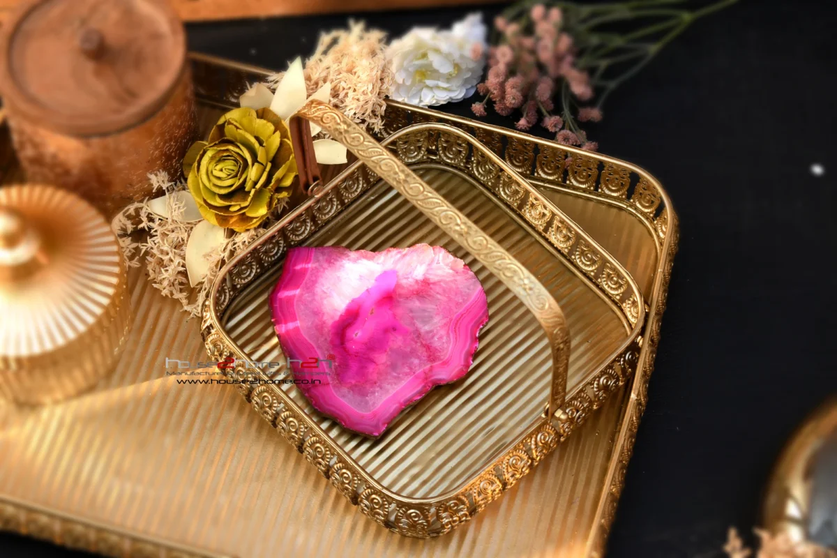 Factory-direct decorative coaster sets from a Moradabad manufacturer, ready for bulk wholesale orders.