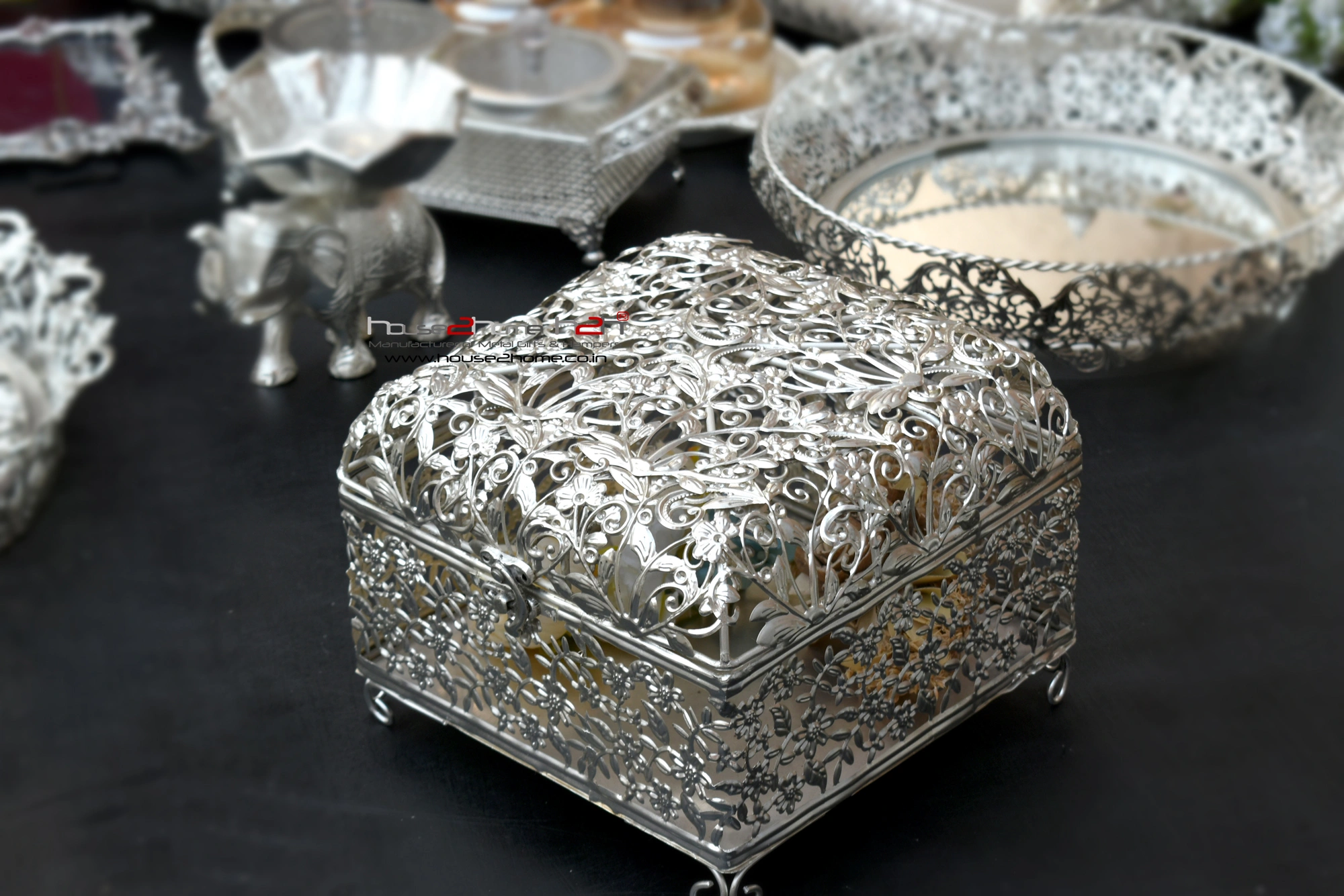Palladium Square box 8.5 inch Silver / Nickel Finish 4 Palladium Square box 8.5 inch Silver / Nickel Finish - Image 2