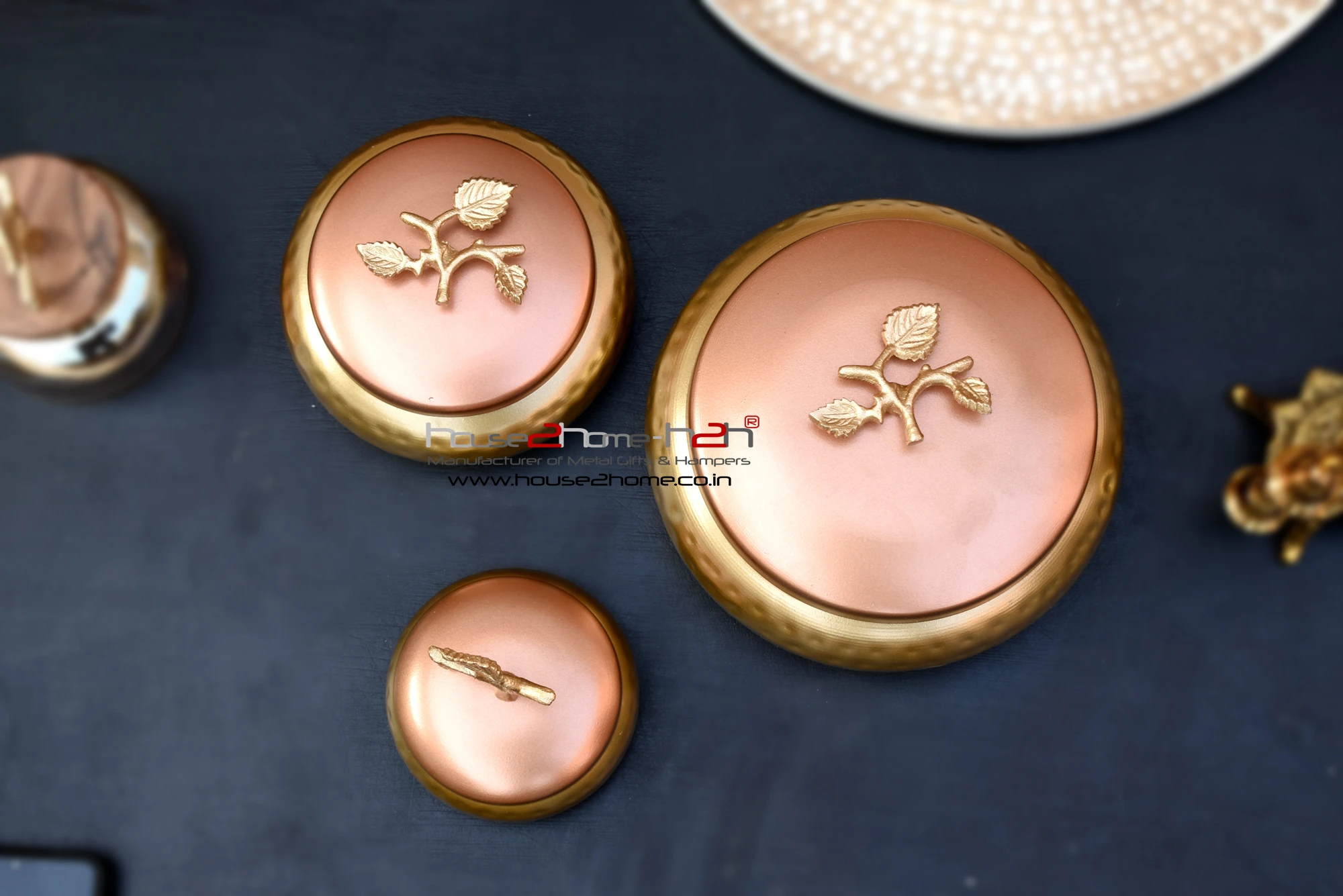 Trove Metal Gifting, Hamper Jar with Knob 8x4 inch - Copper Gold - Image 3