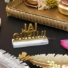 "Jai Guru Ji" Metal Symbol with Marble base 6x4 inch