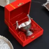 Premium German silver gift set for corporate associates, elegantly presented in a classic red velvet box.