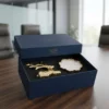 Gold-finish deer and candle set, beautifully suited for Diwali corporate hampers and traditional Dhanteras gifts.