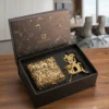 Premium brass gift set featuring a filigree box and diya, designed for professional corporate and associate gifting.