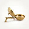 Handcrafted brass dhoop dani with ventilated lid and decorative handle for traditional incense rituals.