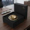 Sleek minimalist brass diya with an intricate base, showcasing fine craftsmanship from House2Home.