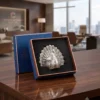 Premium German silver peacock figurine, an ideal corporate gift for client appreciation and festive business awards.