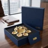 Premium brass pooja set in executive packaging, an ideal selection for high-end corporate employee rewards.