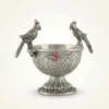 Traditional German silver bird bowl, ideal for Griha Pravesh ceremonies and essential religious pooja rituals.