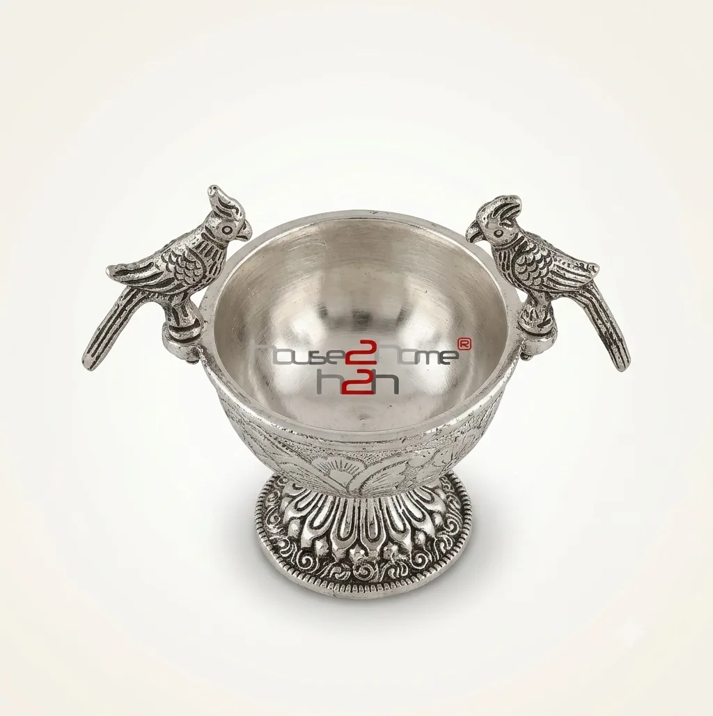 Sophisticated German silver bird-motif bowl, a distinguished corporate gift for high-value clients and associates.