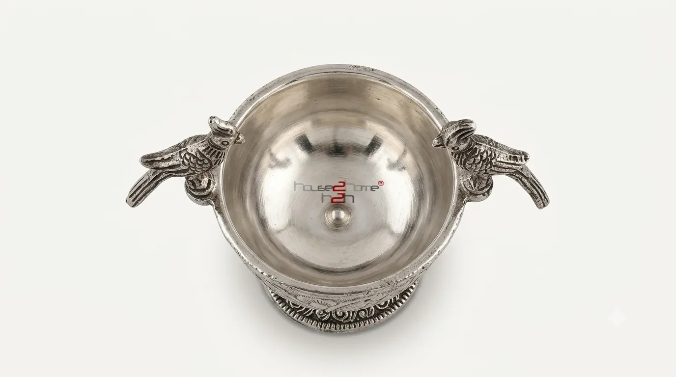 Ornate German silver bowl perfect for enhancing the visual appeal of Diwali and Dhanteras festive gift collections.