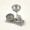 German silver Ganesha serving bowl set displayed as a premium wedding return gift for shaadi and trousseau hampers.