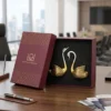 An elegant swan couple gift, ideal for shaadi return favors and romantic wedding ceremony gift hampers.