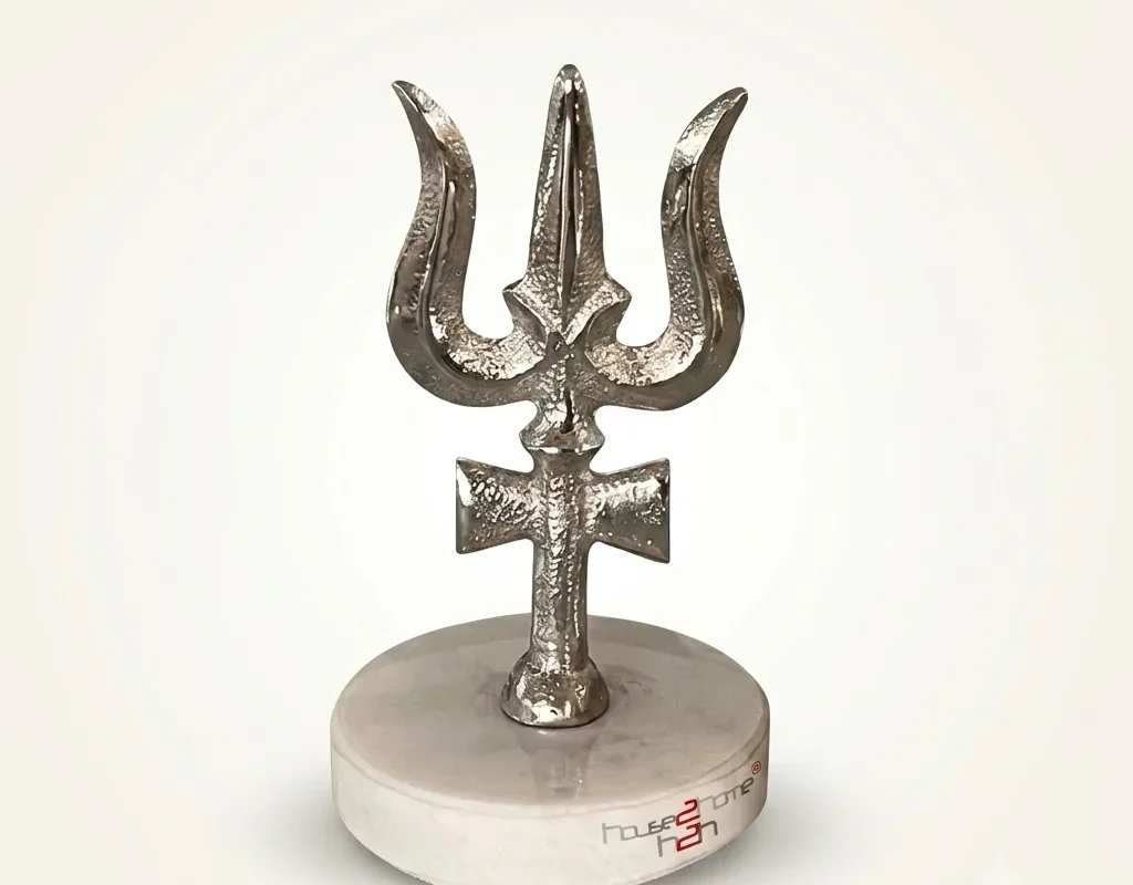 German silver Trishul with Damru selected for premium corporate festive gifting and executive gift hampers.