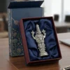 A premium German silver Lord Venkateswara idol, finely crafted and set within a luxurious display box.