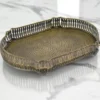 Mora Tara Tray Nickle Antique/ Brass Antique 15"x11" - Image 7