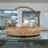 Festive brass basket arranged for Diwali hampers and auspicious Dhanteras metal gifting celebrations. (