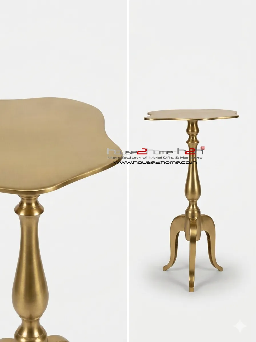 Pewter Side Table-15"x11"x24"-inches / Antique Finish - Image 8