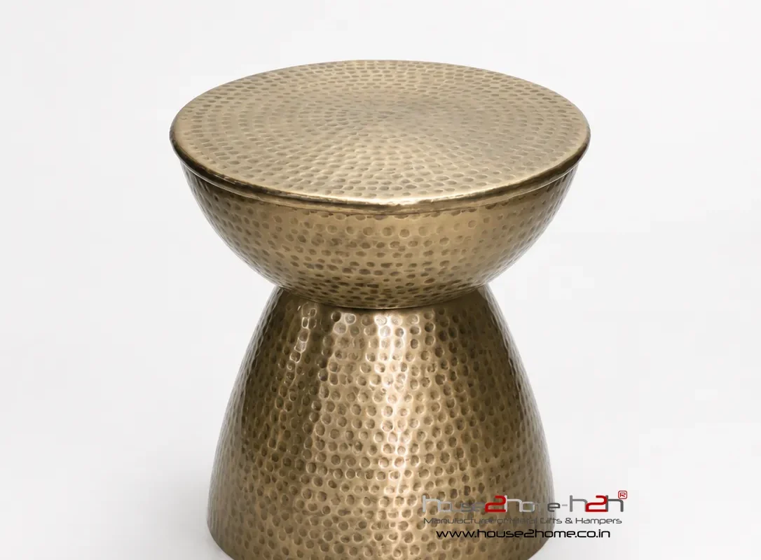 Alternative view of Antique Brass Table / 15"x12"x15"- inches / Alu-