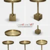 Round Gold Side Table-16"x16"x20.5"-inches /Material- Aluminium - Image 3