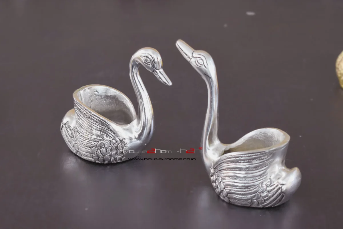 Alternative view of Oxidized Silver-Finish Ducks (Set Of 2)  -4.6"x4"x2.4" - Inch