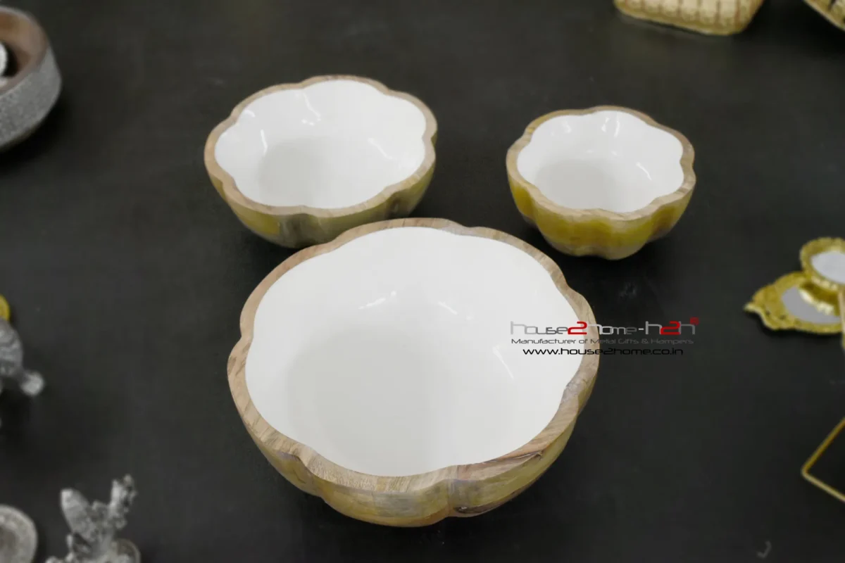 Alternative view of Wooden Bowls - Serving / Decorative Purpose/  10x10/8x8/6x6 -inch - Set of 3